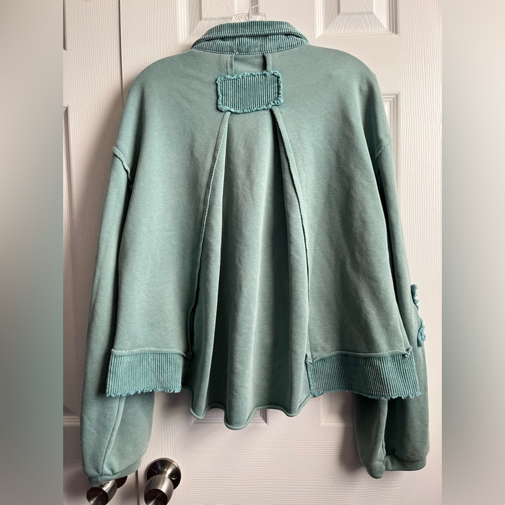 POL Teal Starlight Glow Oversized Star Patch Jacket Large - Picture 3 of 5